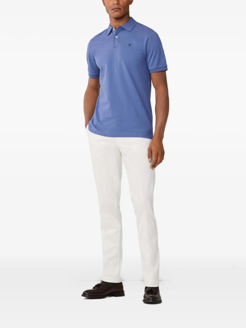 Hackett London Slim-fit poloshirt met geborduurd logo Blauw
