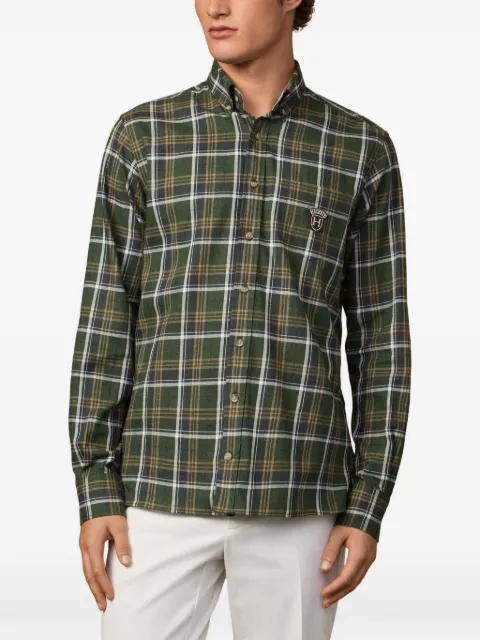Hackett London plaid elbow-patch shirt