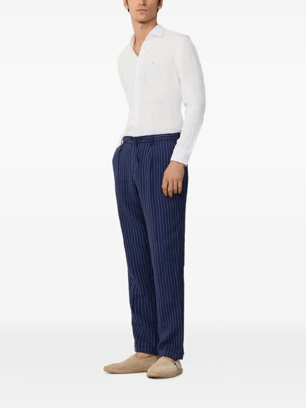 Hackett London Regent chino met krijtstreep Blauw