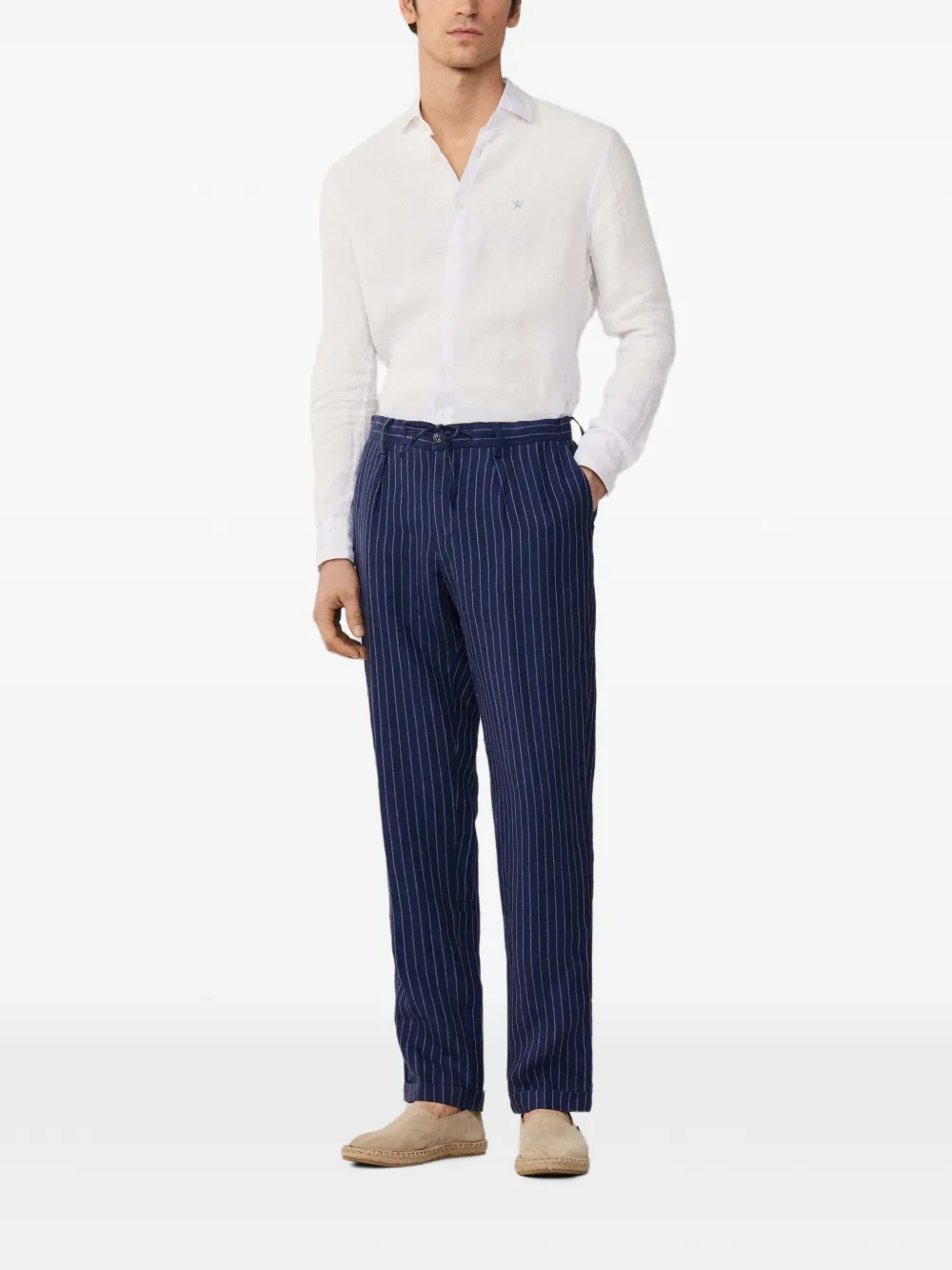 Hackett London Regent chino met krijtstreep Blauw