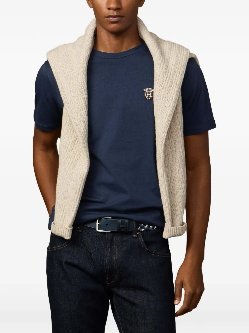 Hackett Badge-patch T-shirt In Black