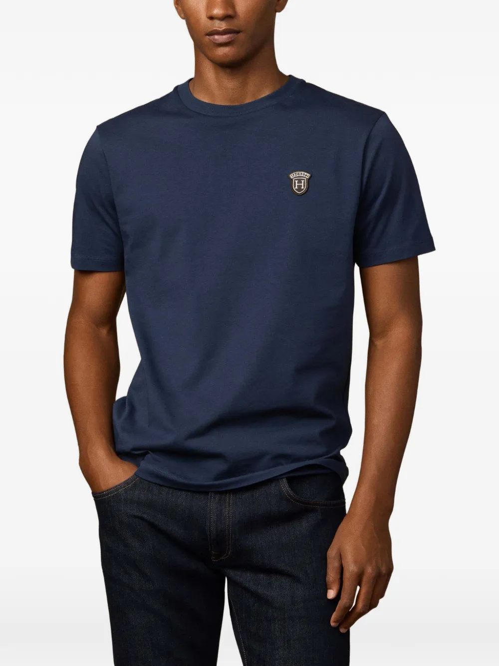 Hackett Badge-patch T-shirt In Black
