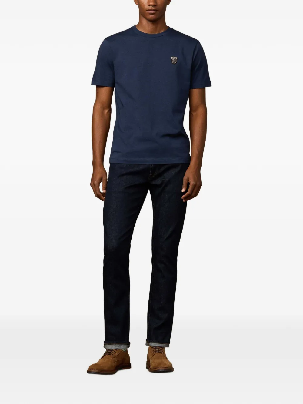 Hackett Badge-patch T-shirt In Black