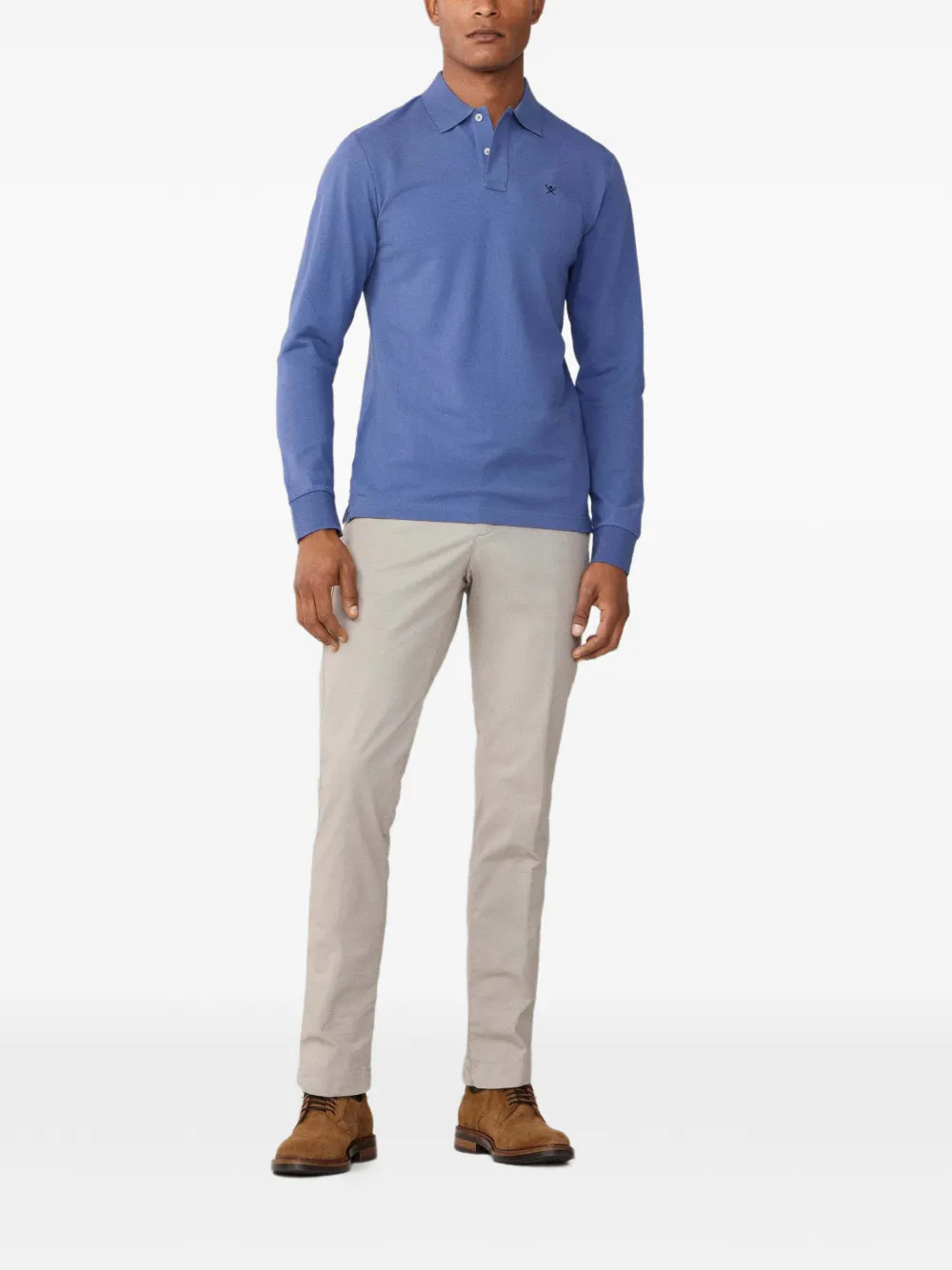 Hackett London Poloshirt met lange mouwen Blauw