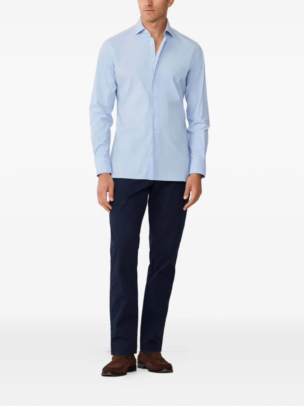 Hackett Cutaway-collar Poplin Shirt In Multi