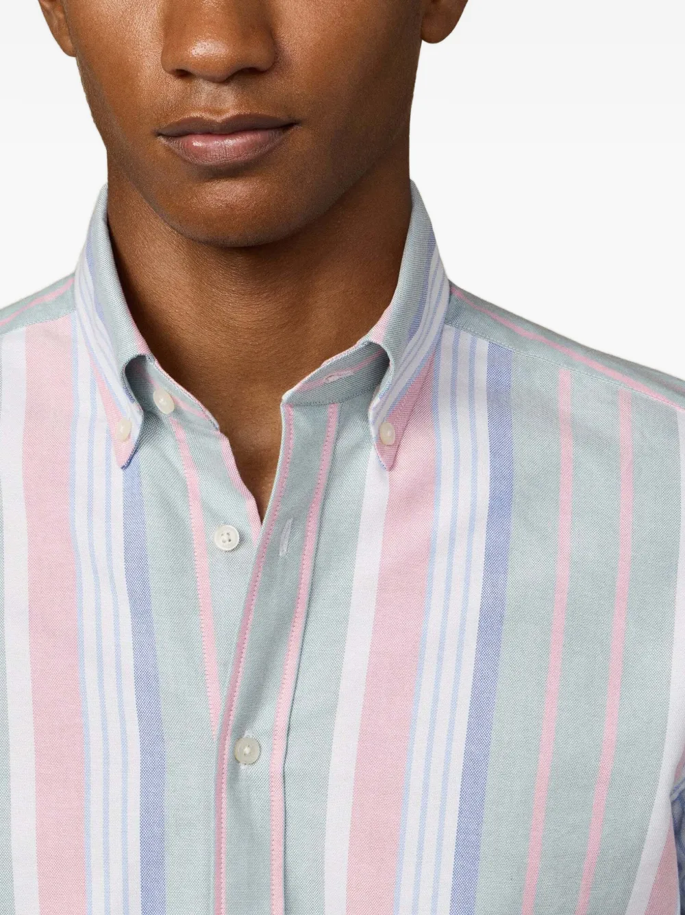 Hackett London Gestreept Oxford overhemd Groen