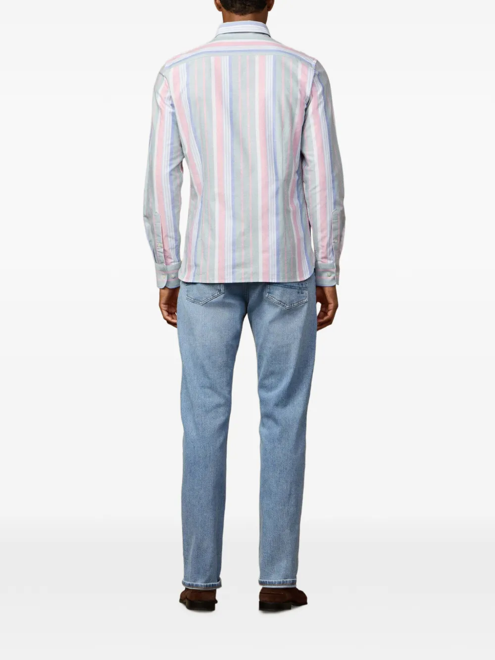 Hackett London Gestreept Oxford overhemd Groen