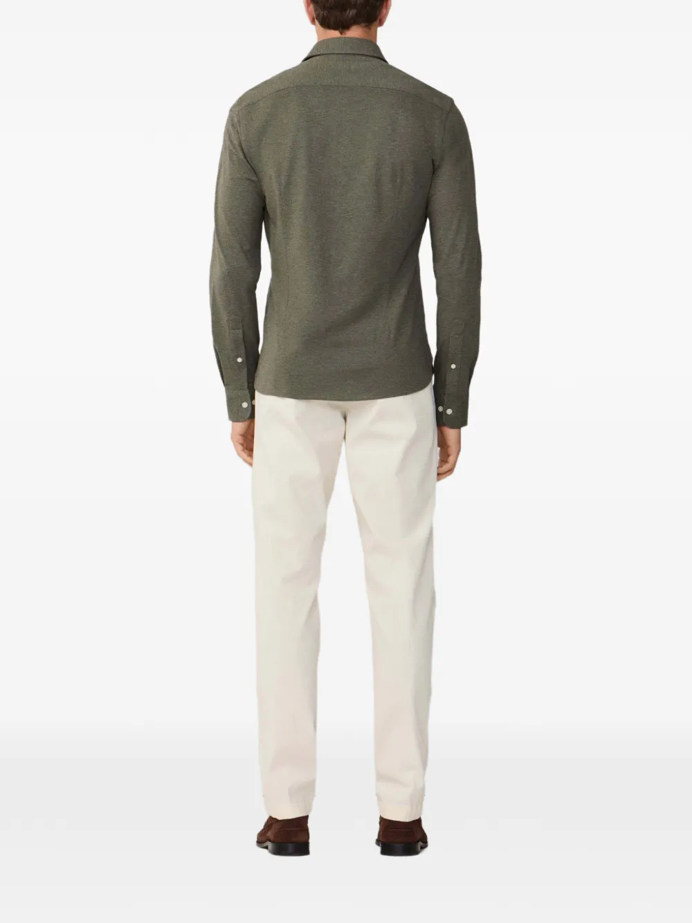 Hackett London Piqué jersey overhemd met Kent kraag Groen