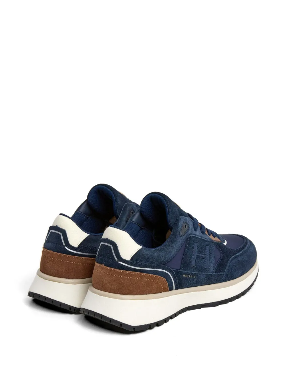 Hackett London Otto sneakers met monogram Blauw