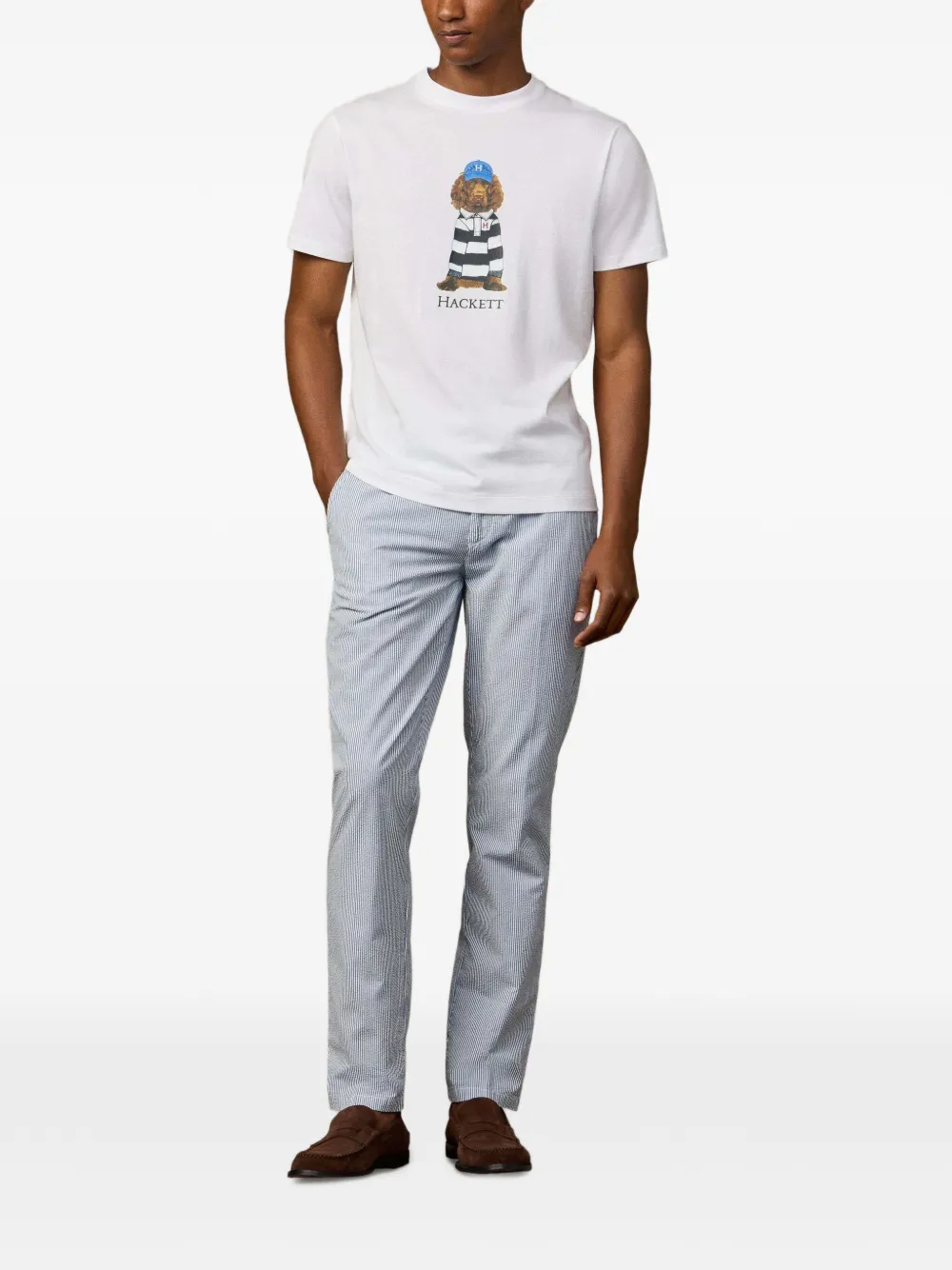 Hackett Stripe-pattern Trousers In Blue