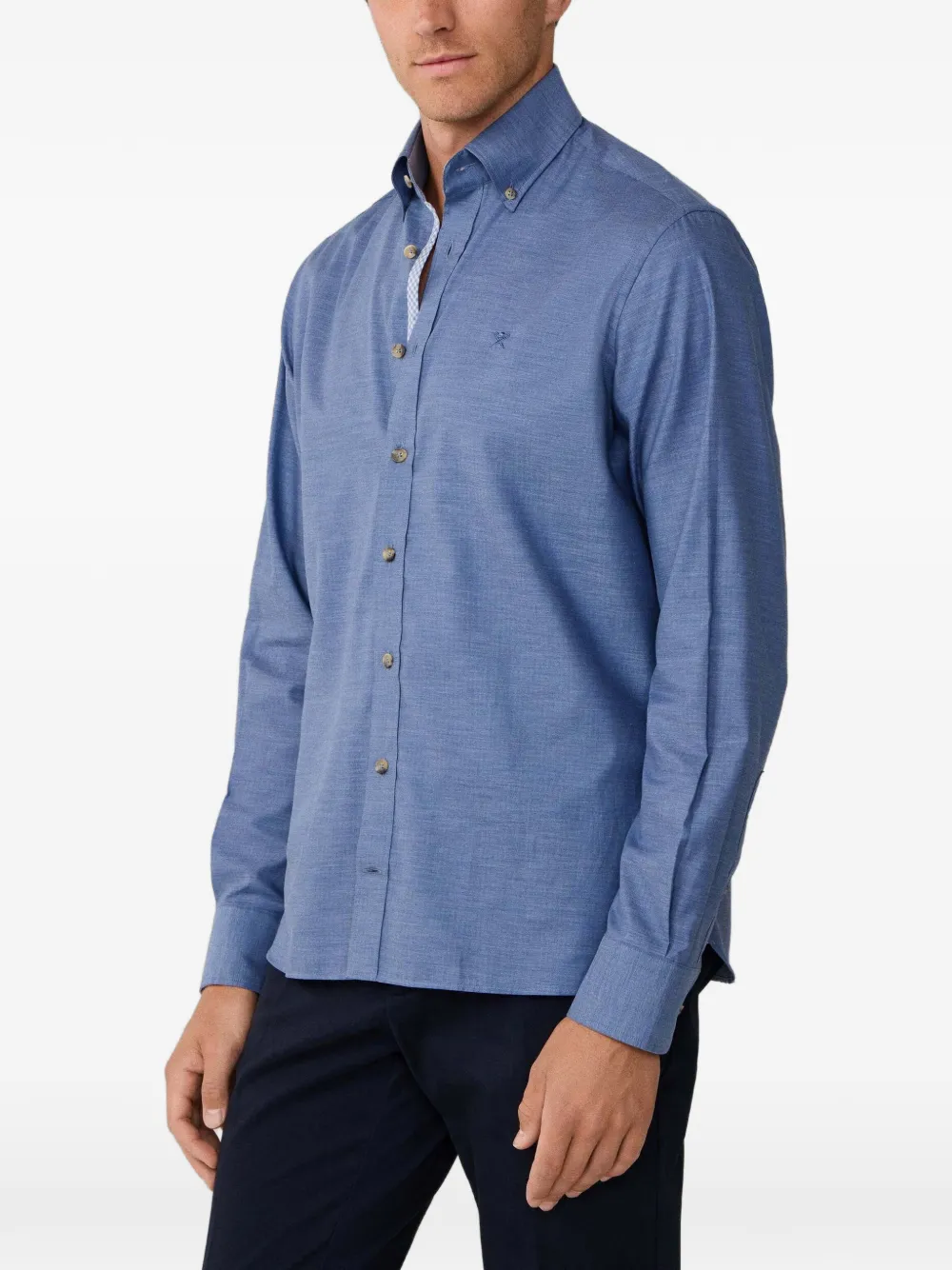 Hackett Herringbone Shirt In Blue