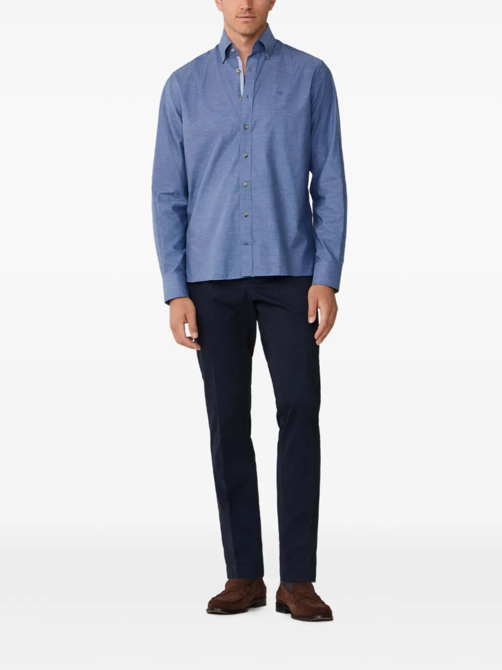 Hackett Herringbone Shirt In Blue