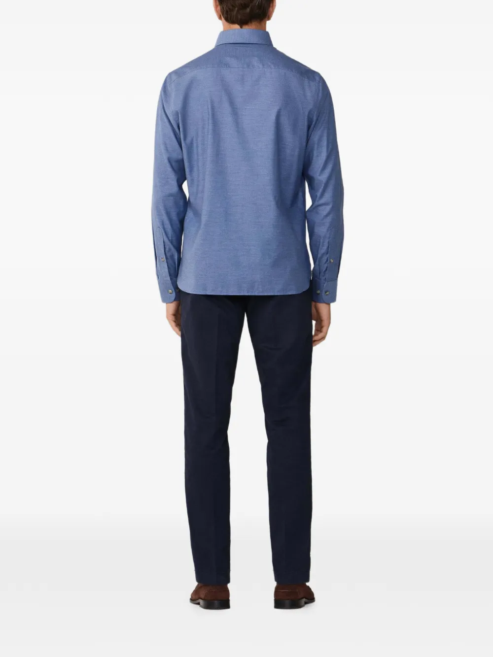 Hackett Herringbone Shirt In Blue