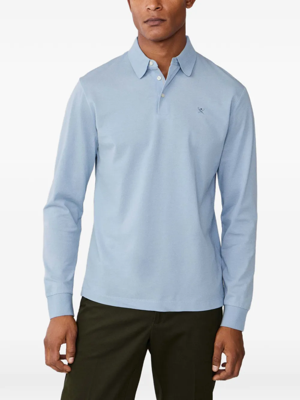 Hackett London Poloshirt mit Stickerei - Blau