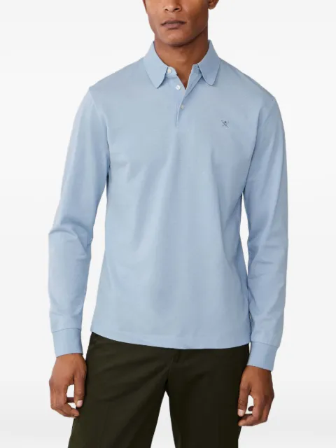 Hackett long-sleeve embroidered polo shirt