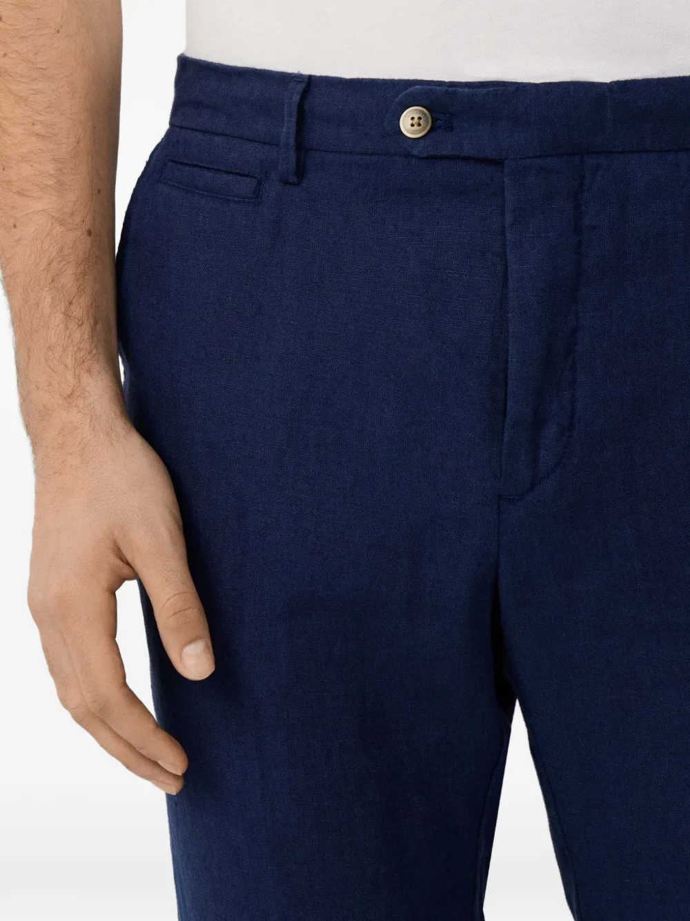 Hackett London Kensington linnen broek Blauw