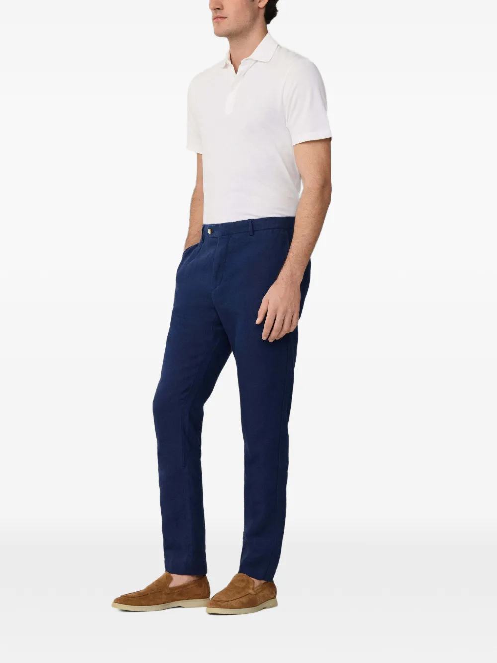 Hackett London Kensington linnen broek Blauw