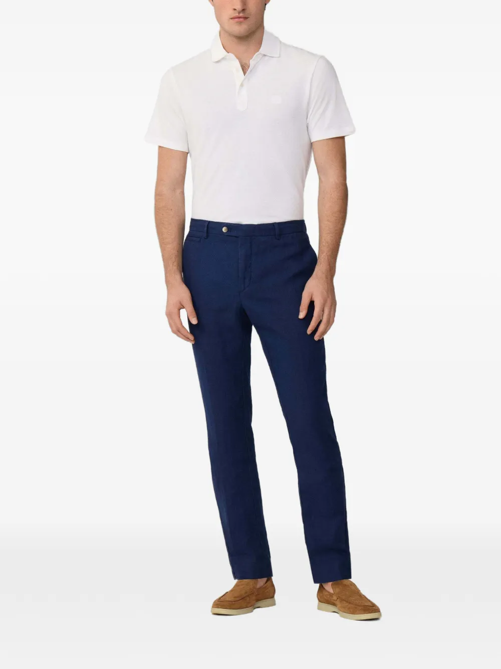Hackett London Kensington linnen broek Blauw