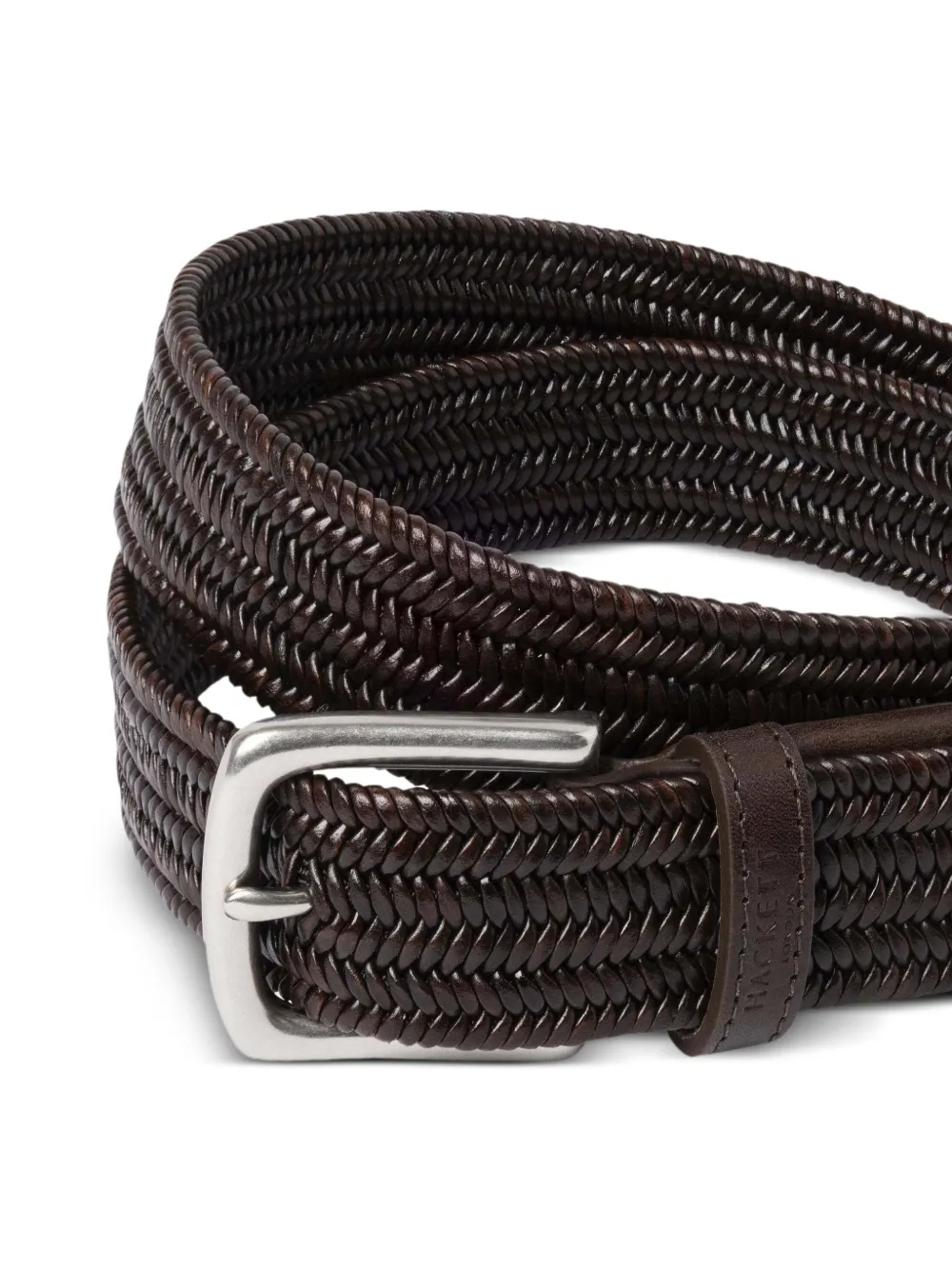 Hackett Braided Belt In Brown