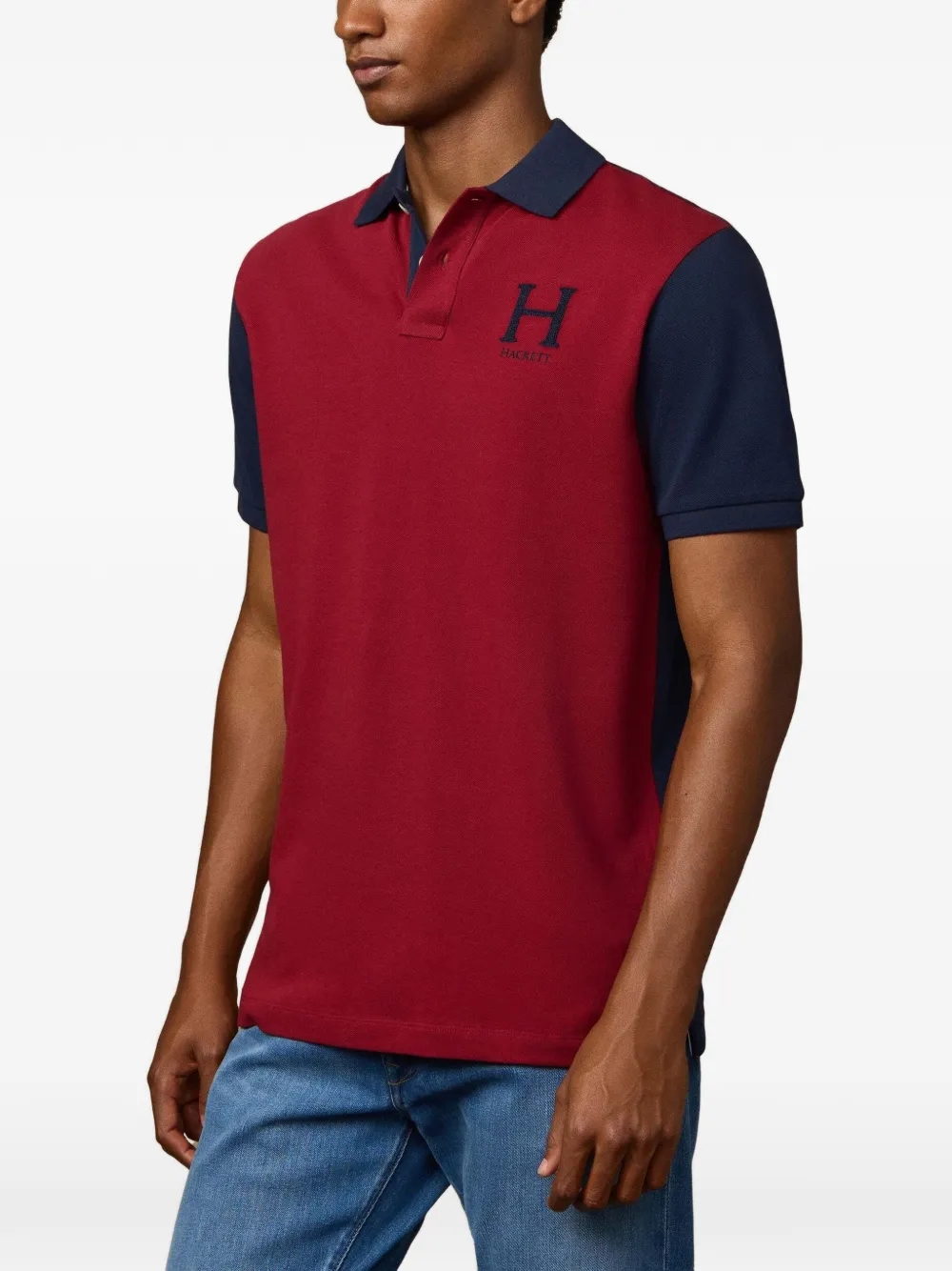 Hackett London Poloshirt met geborduurd logo Rood