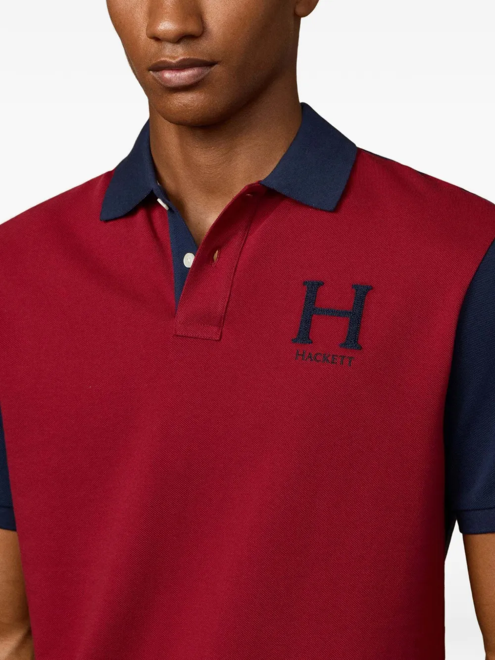 Hackett London Poloshirt met geborduurd logo Rood