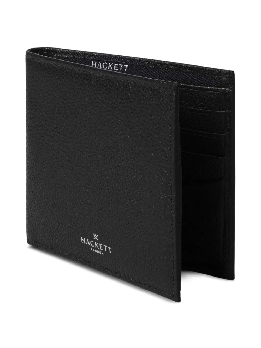 Hackett Logo-detail Leather Wallet In Black