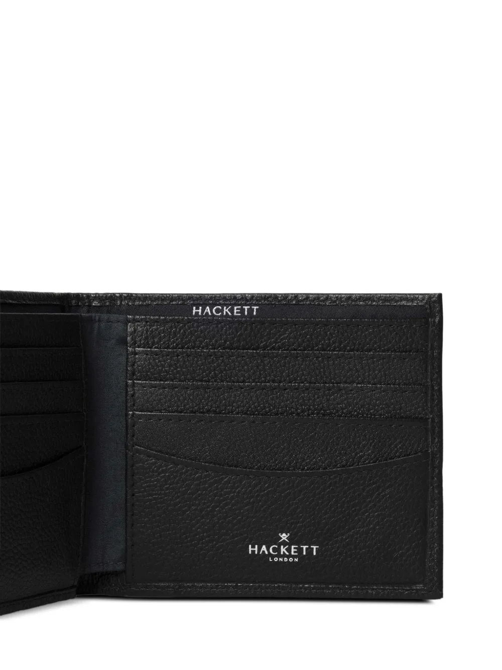 Hackett Logo-detail Leather Wallet In Black