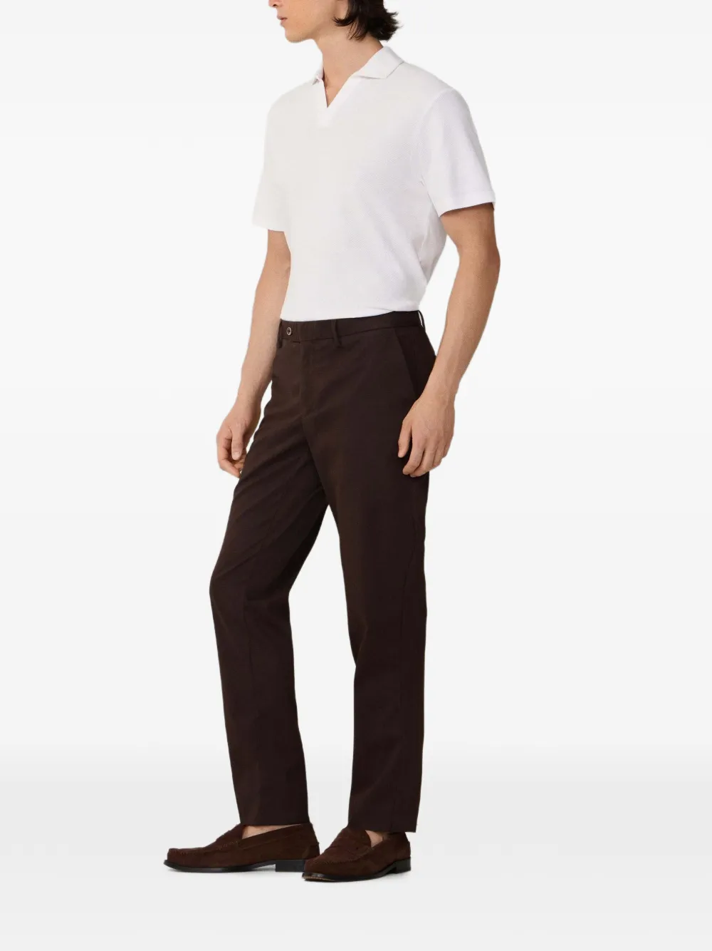 Hackett London Sanderson chino met textuur Bruin