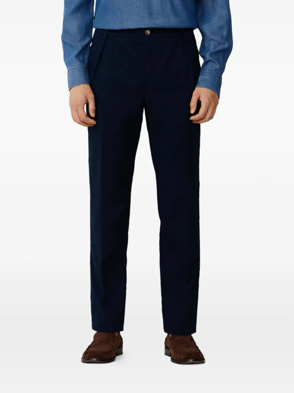 Hackett London Sloane Pleat-detail Trousers In Blue