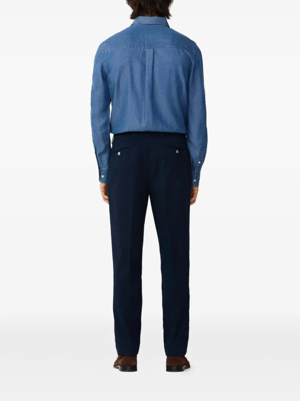 Hackett London Sloane broek met geplooid detail Blauw