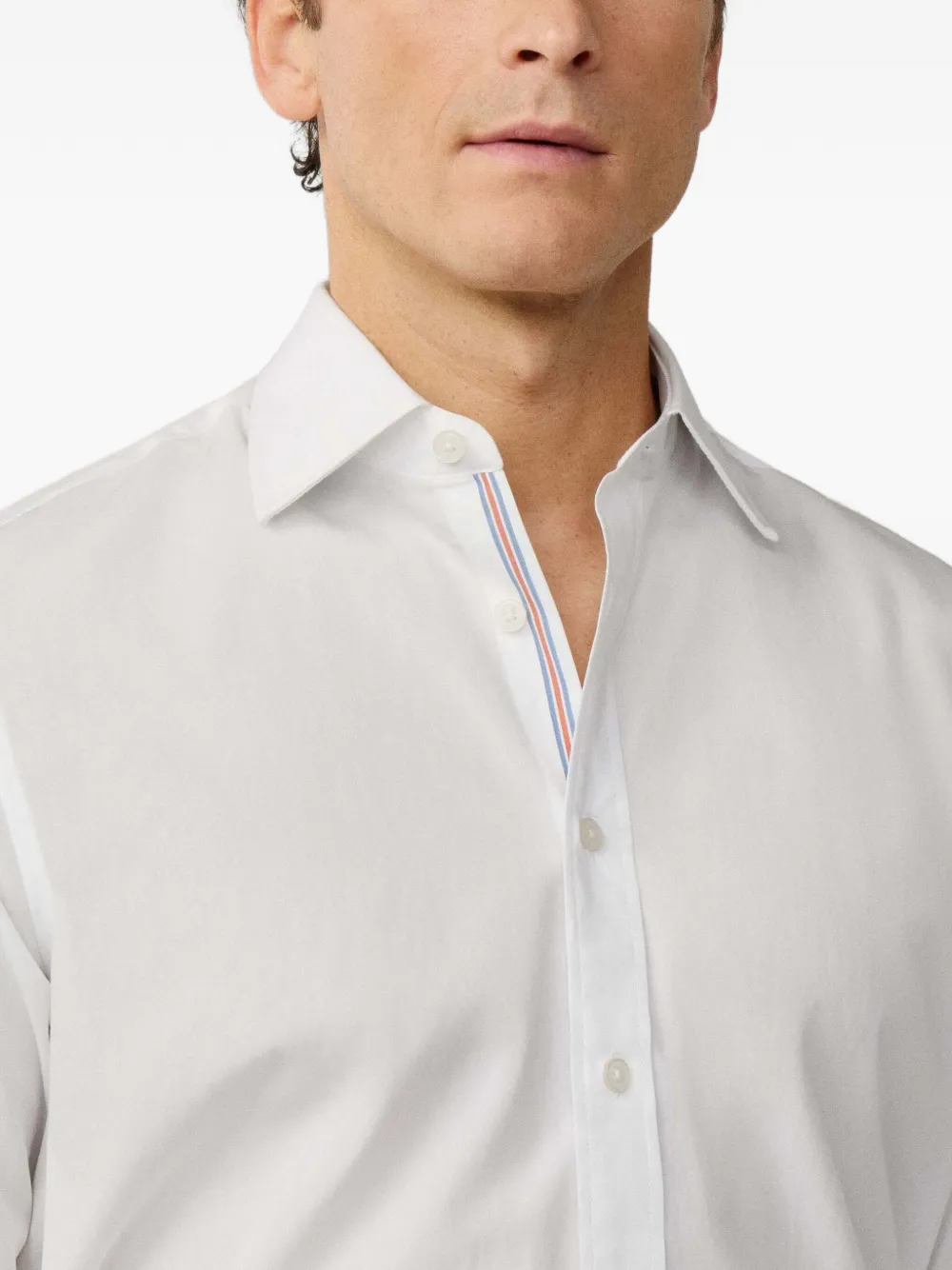 Hackett Pointed-collar Shirt In White