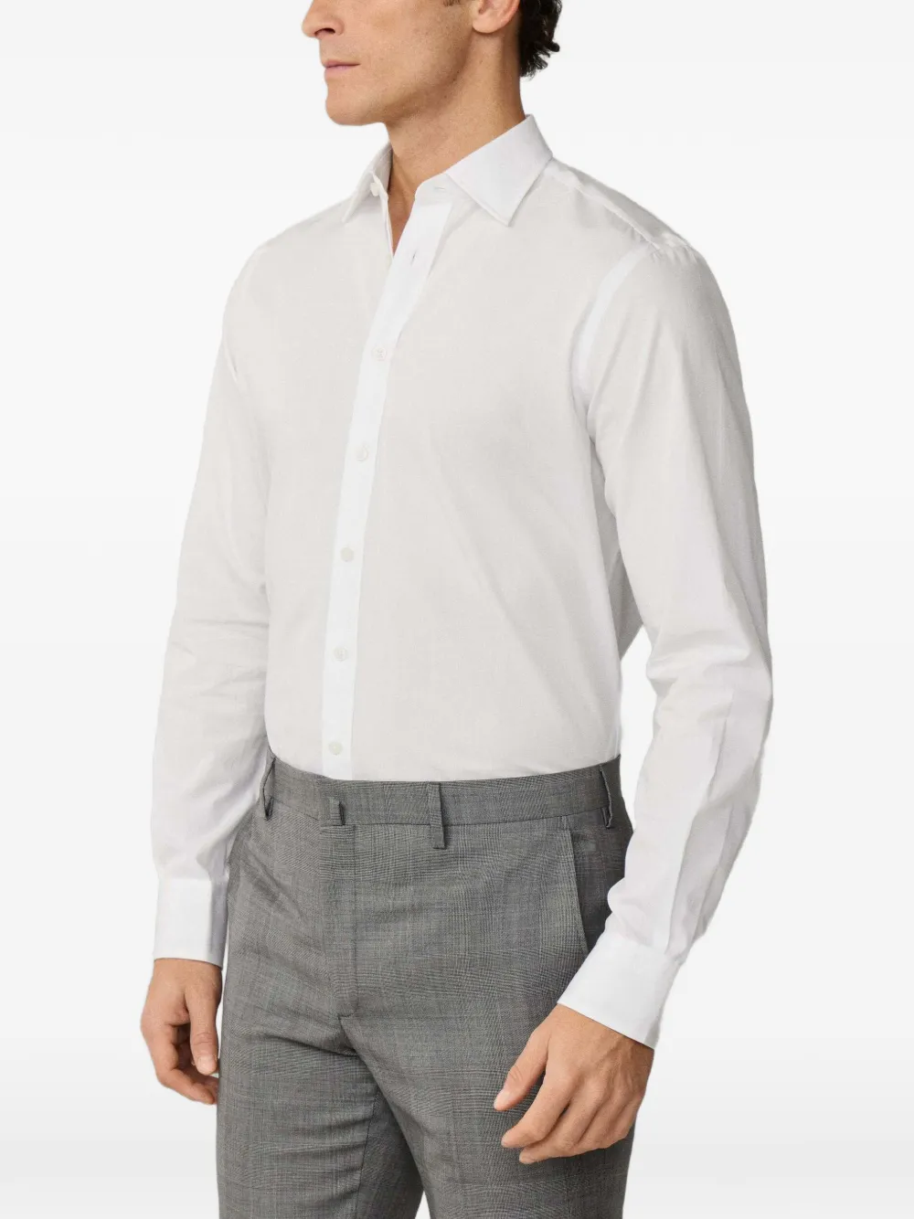 Hackett Pointed-collar Shirt In White