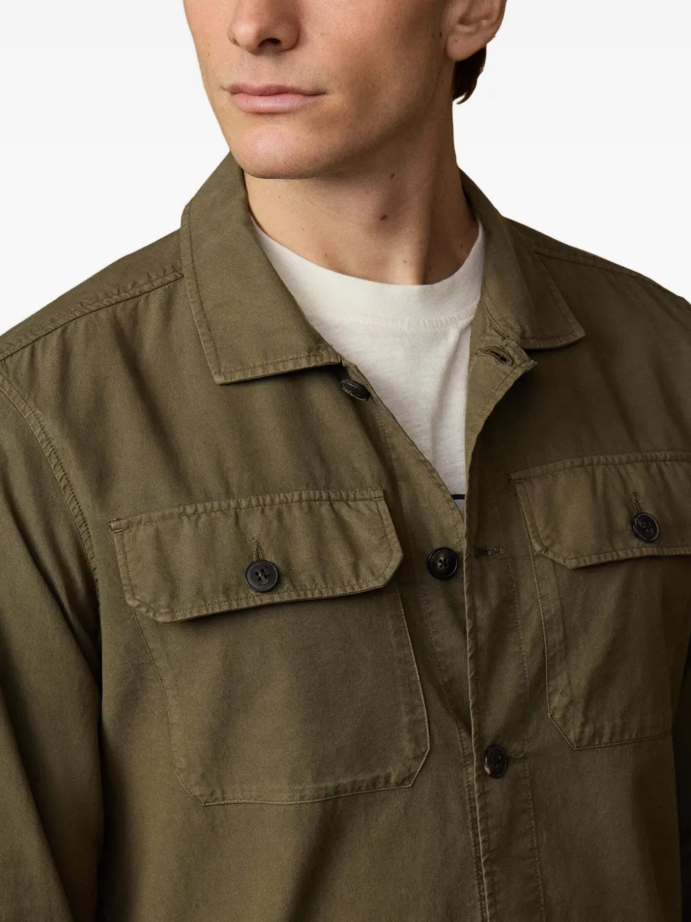 Hackett London Heritage twill shirtjack Groen