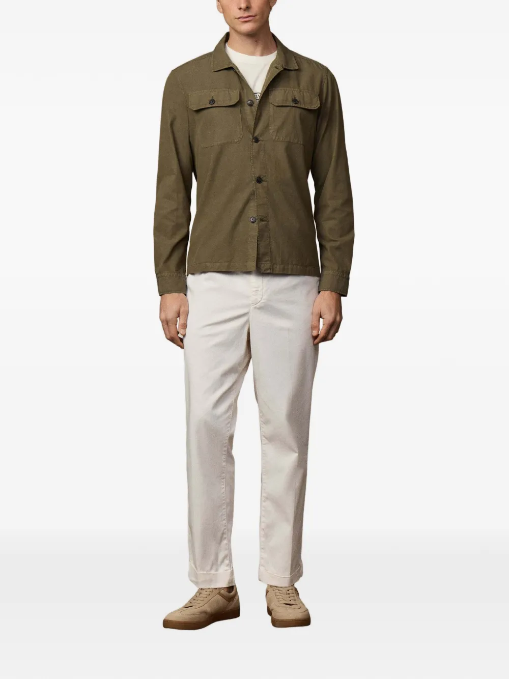 Hackett London Heritage twill shirtjack Groen