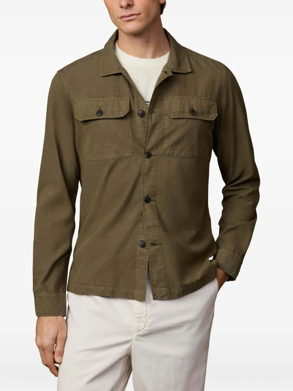 Hackett London Heritage twill shirtjack Groen