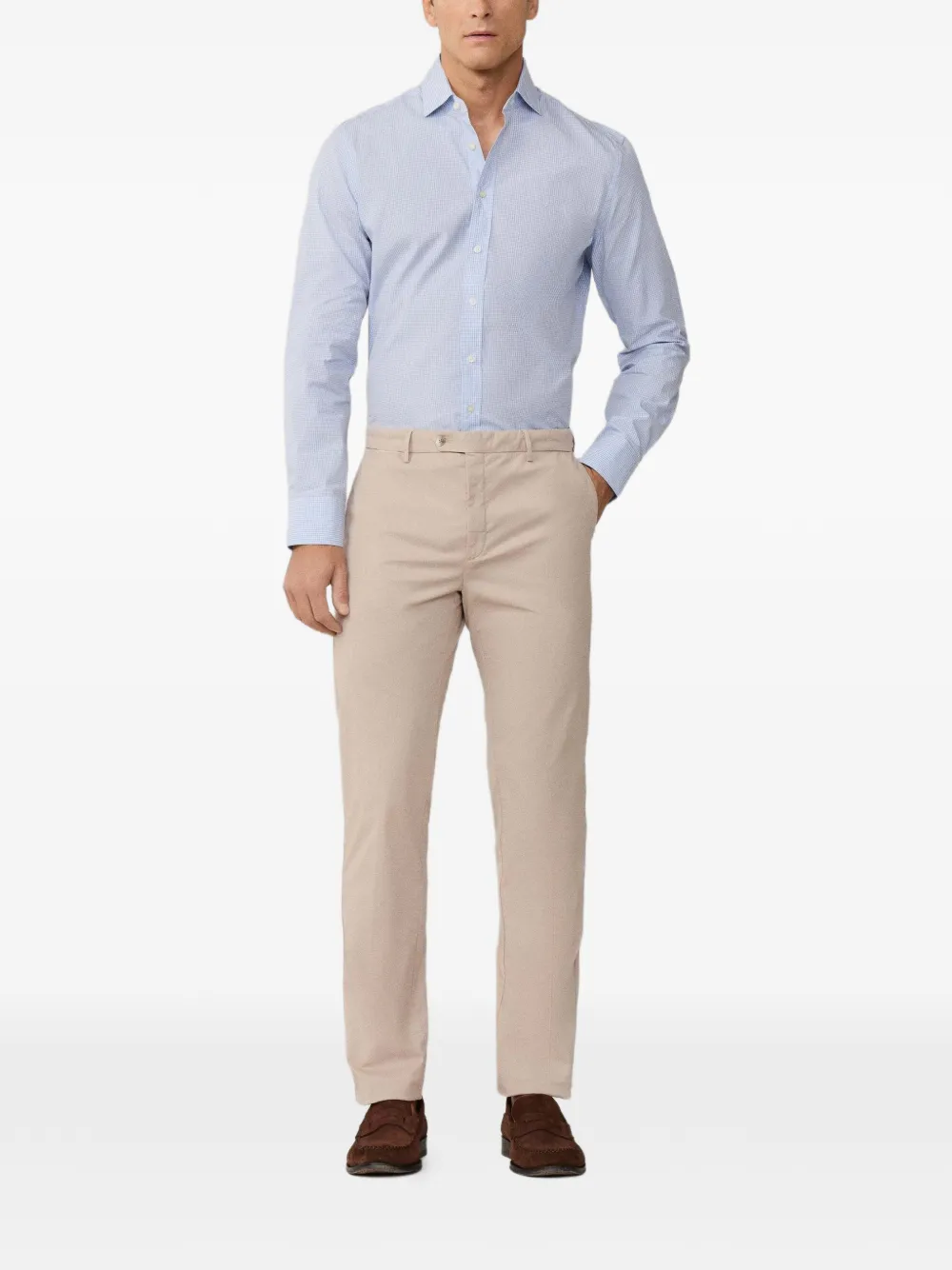 Hackett London Kensington slim-fit broek Beige