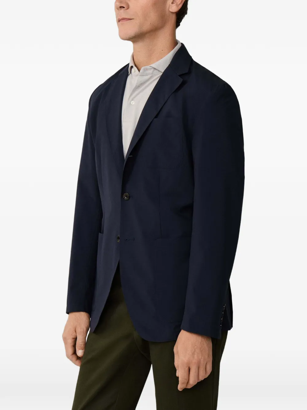Hackett Single-breasted Lightweight Blazer In Blue