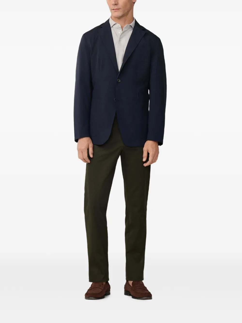 Hackett Single-breasted Lightweight Blazer In Blue
