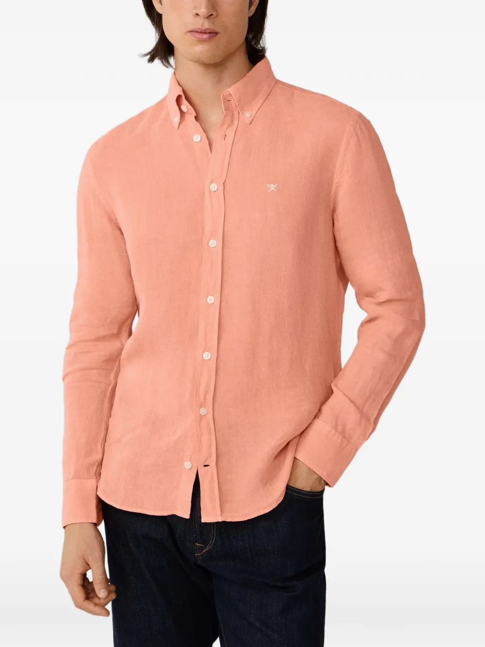 Hackett Brompton Buttoned Shirt In Orange