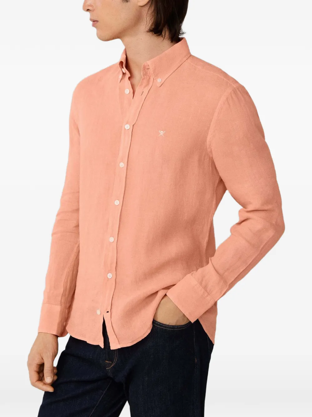 Hackett Brompton Buttoned Shirt In Orange