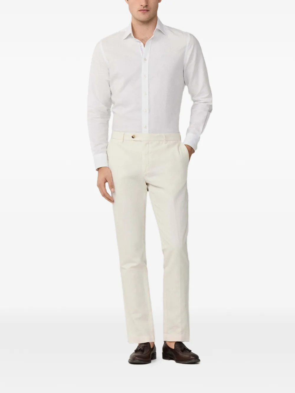Hackett London Overhemd met puntige kraag Wit
