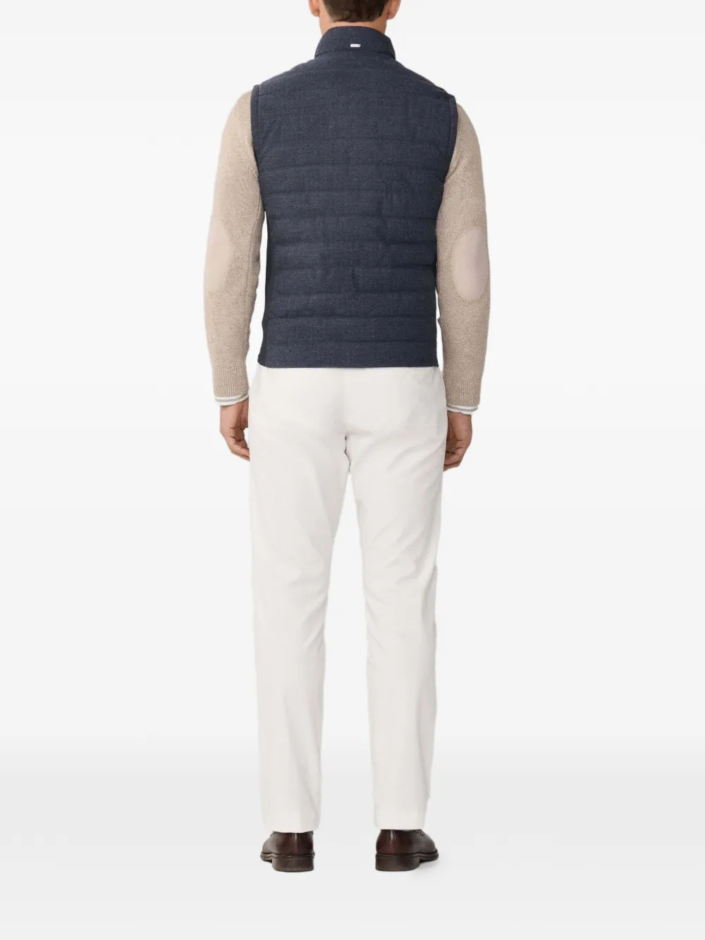 Hackett Herringbone Gilet In Blue
