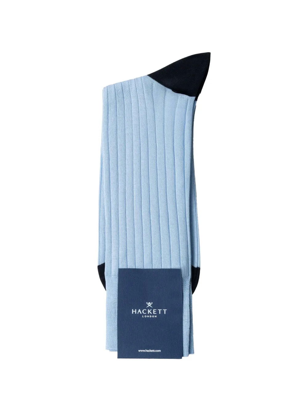 Hackett Ribbed-knit Contrast-panel Socks In Blue