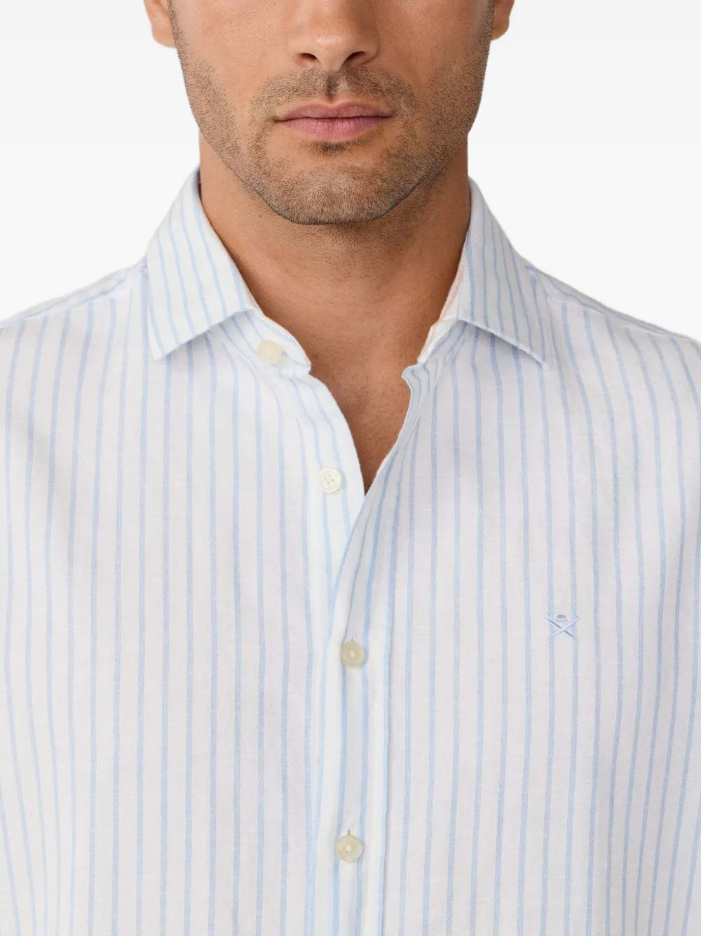 Hackett London Gestreept getailleerd overhemd Wit