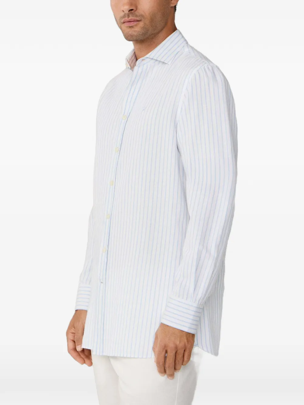 Hackett London Gestreept getailleerd overhemd Wit