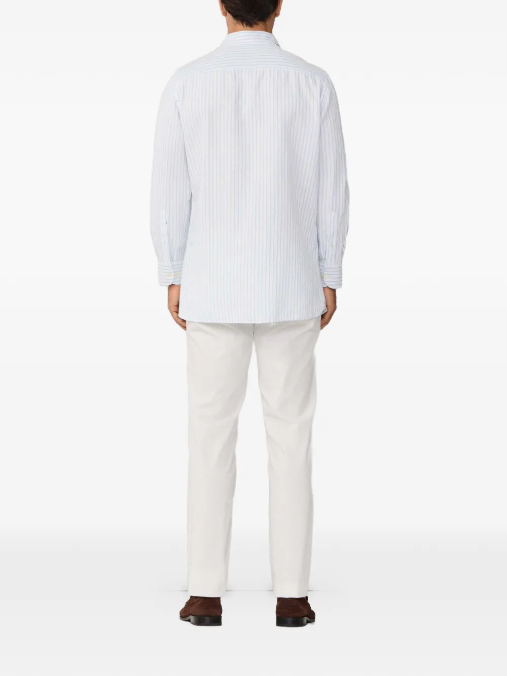 Hackett London Gestreept getailleerd overhemd Wit