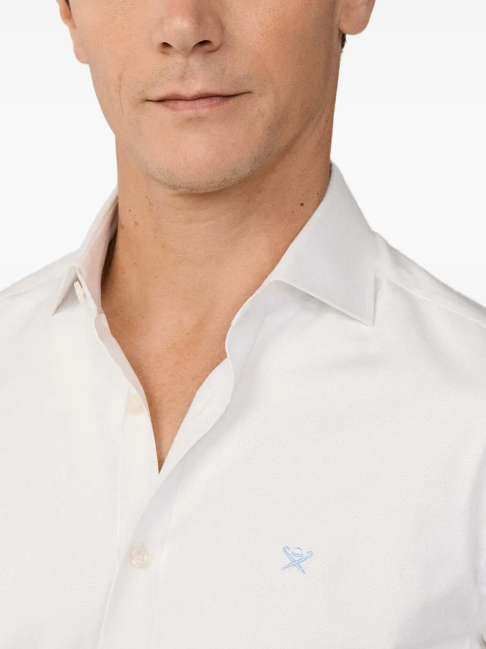 Hackett Long-sleeve Buttoned Shirt In White