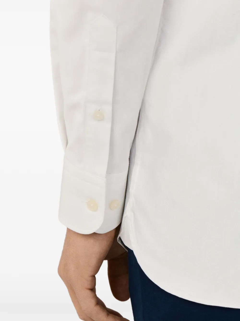 Hackett Long-sleeve Buttoned Shirt In White