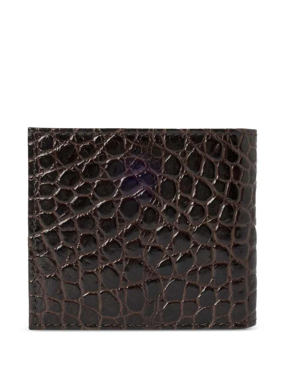 Hackett Croc-stamped Billfold Wallet In Brown