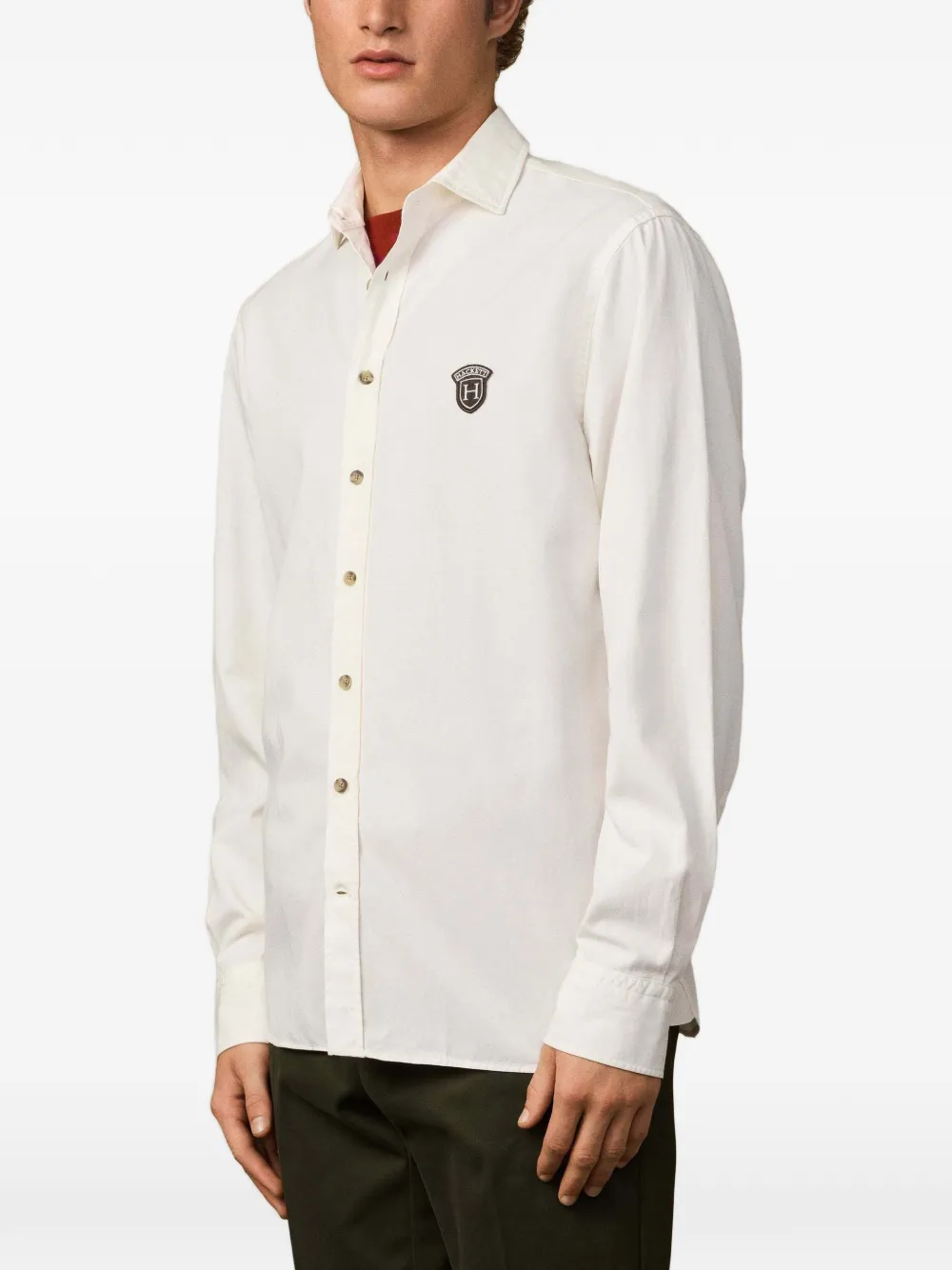 Hackett London Overhemd met patch Beige